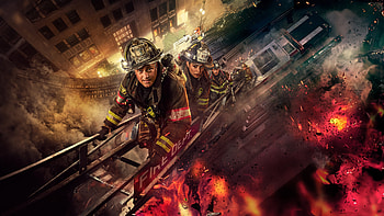 Chicago Fire — : Ladder Crew Ascend Into Blaze HD wallpaper