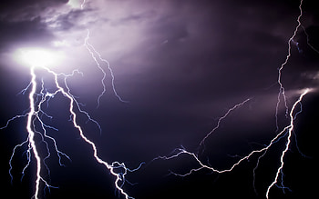 Landscape, Lightning HD wallpaper