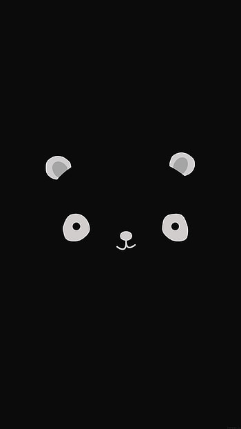 Cute Minimal Panda Dark Illust Art HD phone wallpaper