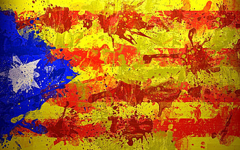 Barcelona, Texture, Textures, Paint, Flag, Spain, Symbolism, Catalonia HD wallpaper