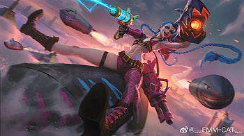 Jinx, fantasy, pink, fmmcat, girl, fmm cat HD wallpaper