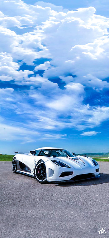 Koeinsegg aggera sky, cloud, green, blue, white, car, trend, supercar, koeinsegg_aggera HD phone wallpaper