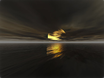 Background, Sea, Moon HD wallpaper