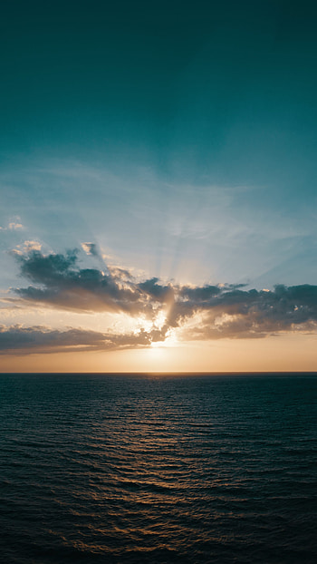 sunrise, sky, horizon, nature, ocean HD phone wallpaper