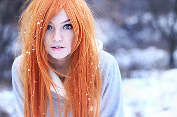 red, hermosa, mujer, frio HD wallpaper
