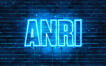 Happy Birtay Anri, , blue neon lights, Anri name, creative, Anri Happy Birtay, Anri Birtay, popular japanese male names, with Anri name, Anri HD wallpaper