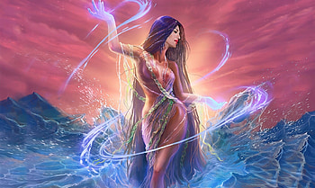 Siren of the Seas, sea, fantasy, magical, digital art, Siren, mystical, water, ocean, lovely HD wallpaper