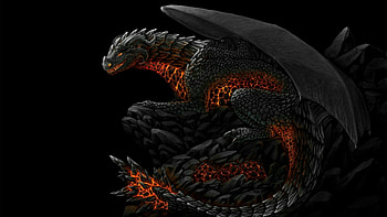 Black stone dragon HD wallpaper