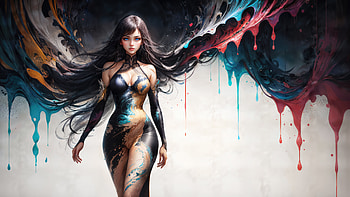 Shadows Of Suffering The Ethereal Eruption Of A Girl, fantasy-girls, fantasy, artist, artwork, digital-art, ai-girls, ai, deviantart HD wallpaper