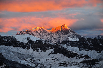 Snow, Italy, Alps, , Alps Mountain, Mountain, Peak, Sunset, Mountains HD wallpaper