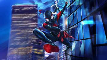 Masked Heroes United, miles-morales, spiderman, gwen-stacy, superheroes, artwork, art, digital-art, pixiv HD wallpaper