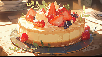 AI-Generated Strawberry Cheesecake, AI Art, food, cheesecake HD wallpaper