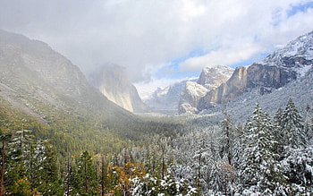 Nature, Grass, Mountains, Snow, Valley HD wallpaper