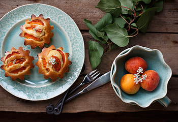 Food, Still Life, Bakery Products, Baking, Cupcakes, Apricots HD wallpaper