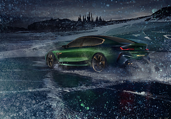 Green BMW M8 Gran Coupe, 2020 HD wallpaper