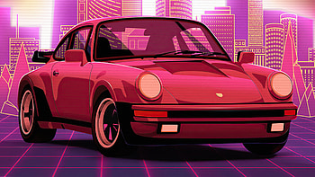 Porsche Retro Style, porsche, cars, artist, artwork, digital-art, behance, retrowave HD wallpaper