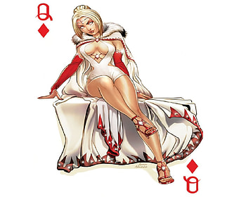 Queen Of Diamonds, white, blond, queen, Diamonds HD wallpaper