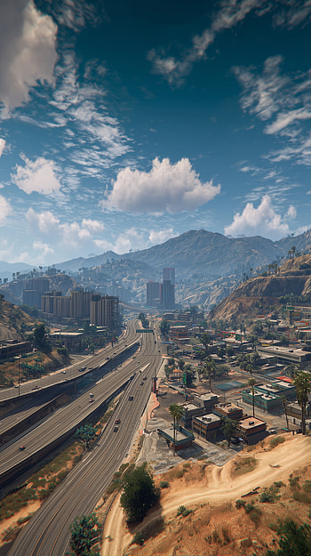 Los Santos Skyline — GTA V , Grand Theft Auto, Grand Theft Auto V HD phone wallpaper