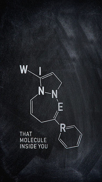 Molécula winer, blackboard, symbol HD phone wallpaper