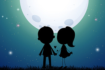 Couple Silhouette Art , love, couple, silhouette HD wallpaper