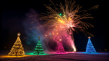Vibrant Christmas Lights: A Celebration, christmas lights, Christmas, fireworks, holiday lights, Festive HD wallpaper