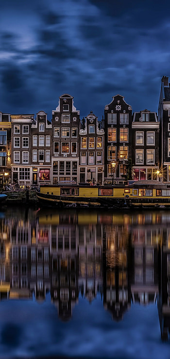 Holland Amsterdam Netherlands, Reflection river, for Samsung Galaxy Note 10 Plus & S10 Plus, que scenes HD phone wallpaper