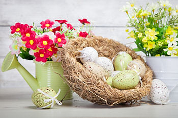 * Happy Easter *, easteer, happy, nature, flowers, flower eggs HD wallpaper