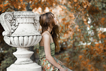 Women Outdoors Brunette, girls, model, outdoors HD wallpaper