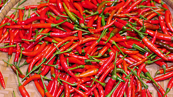 Spicy ingredient, Culinary heat, Vibrant red color, Cooking staple HD wallpaper