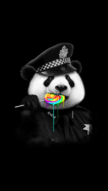 The police, panda, bear HD phone wallpaper