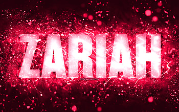 Happy Birtay Zariah, , pink neon lights, Zariah name, creative, Zariah Happy Birtay, Zariah Birtay, popular american female names, with Zariah name, Zariah HD wallpaper