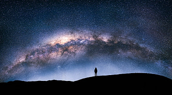 Silhouette, Milky Way HD wallpaper