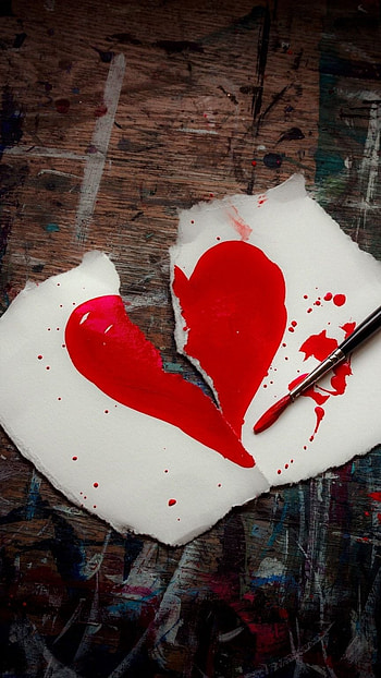 Broken Heart, Red HD phone wallpaper