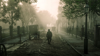 Red Dead Redemption 2 - A walk in Saint Denis, Arthur Morgan, city, video game, Red Dead Redemption 2 HD wallpaper