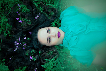 Blue, Azul, beautiful, girl, female HD wallpaper