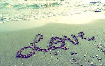 Beach, Sand, Love, Words, Inscription, Wave HD wallpaper