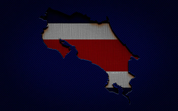 Costa Rica map, , North American countries, Costa Rican flag, blue carbon background, Costa Rica map silhouette, Costa Rica flag, North America, Costa Rican map, Costa Rica, flag of Costa Rica HD wallpaper