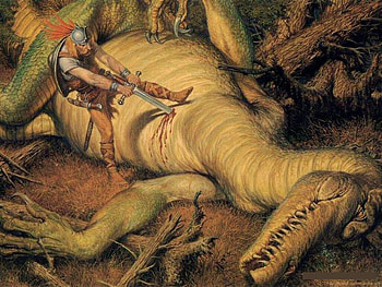 Crocodile Slayer, slayer, croc dragon, warrior HD wallpaper