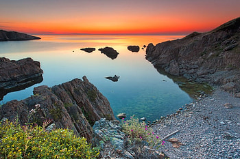 Sunset, sea, graphy, bulgaria, sky, rocks HD wallpaper