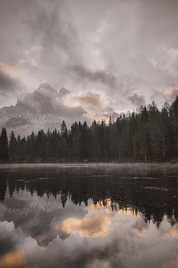 Landscape, Nature, Mountains, Clouds, Lake, Shore, Bank, Forest HD phone wallpaper