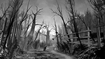 Path Trail Trees Birds Drawing thumb HD wallpaper