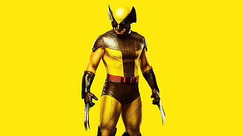 Wolverine Yellow Costume, wolverine, superheroes, minimalism, minimalist, artist, artwork, digital-art HD wallpaper