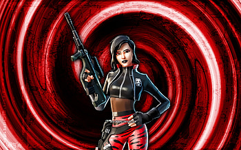 Sorana, red grunge background, Fortnite, vortex, Fortnite characters, Sorana Skin, Fortnite Battle Royale, Sorana Fortnite HD wallpaper