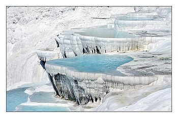pamukkale hot spring, white, place, nature, spring, nice HD wallpaper