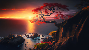 Artistic Mountain Clouds at Sunset, cloud, mountain, sky, digital, artistic HD wallpaper