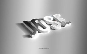 Jose, silver 3d art, gray background, with names, Jose name, Jose greeting card, 3d art, with Jose name HD wallpaper