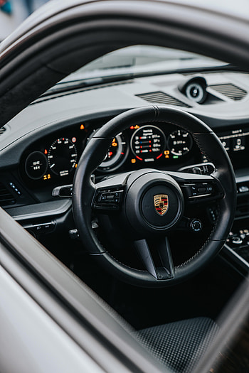 Porsche, Cars, Car, Grey, Steering Wheel, Rudder, Salon, Control, Management HD phone wallpaper