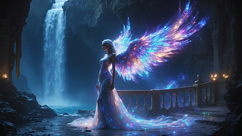 Radiance Of The Dawn Angel, dawn, angel, wings, fantasy-girls, artist, artwork, art, digital-art, ai, deviantart HD wallpaper
