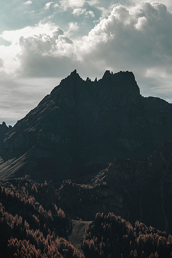 Landscape, Nature, Clouds, Mountain, Vertex, Top, Dark HD phone wallpaper