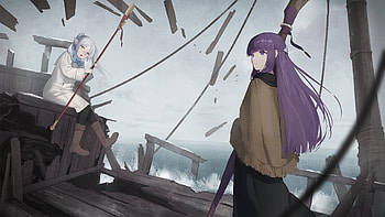 Frieren & Fern – Epic Scenes from Frieren: Beyond Journey's End, Frieren (Frieren: Beyond Journey's End), Fern (Frieren: Beyond Journey's End), Anime, Frieren: Beyond Journey's End HD wallpaper